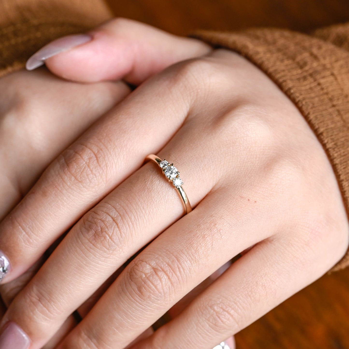 0.15 TCW Round Milgrain Lab Grown Diamond Wedding Band