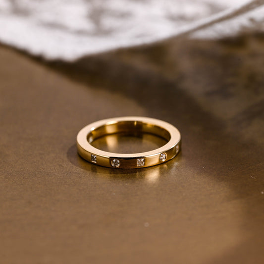 0.15 TCW Round Milgrain Lab Grown Diamond Wedding Band
