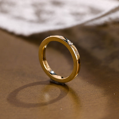 0.15 TCW Round Milgrain Lab Grown Diamond Wedding Band