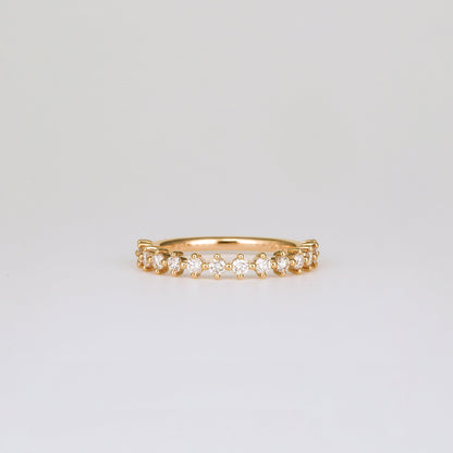 0.38 TCW Round Half Eternity Moissanite Wedding Band