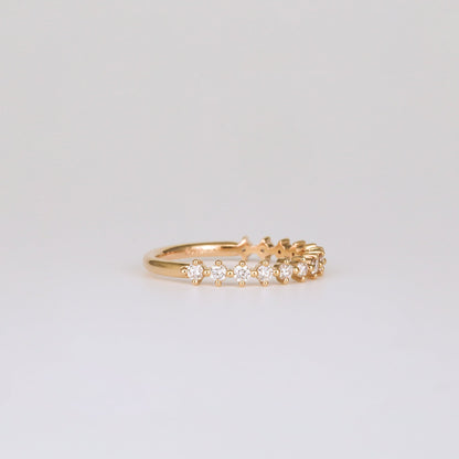 0.38 TCW Round Half Eternity Moissanite Wedding Band