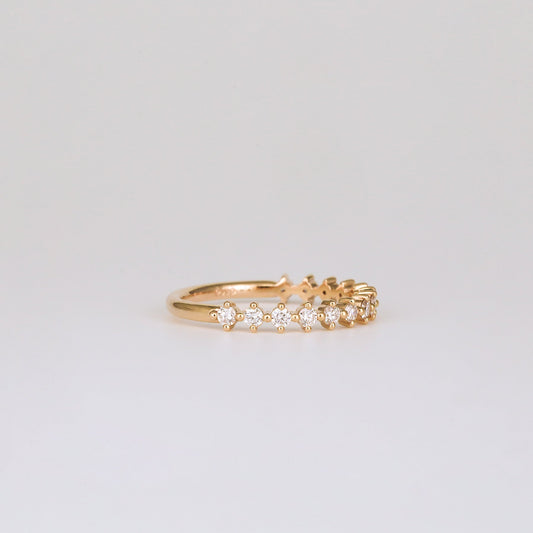 0.38 TCW Round Half Eternity Moissanite Wedding Band