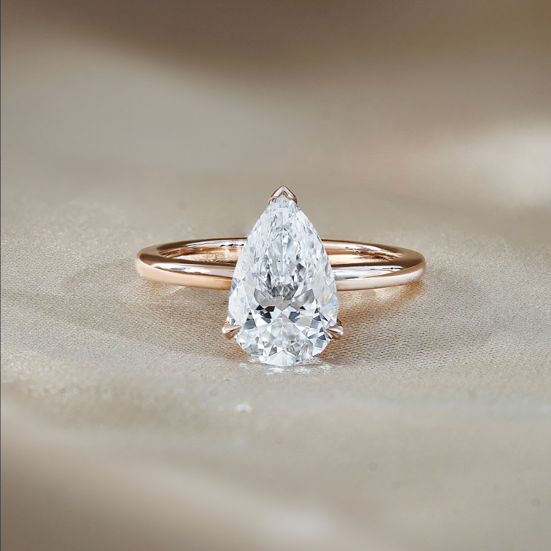 2 CT Pear Solitaire Moissanite Engagement Ring