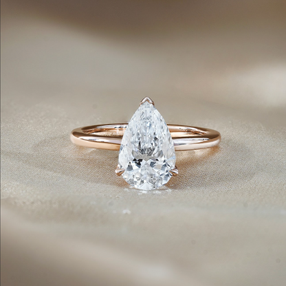2 CT Pear Solitaire Moissanite Engagement Ring