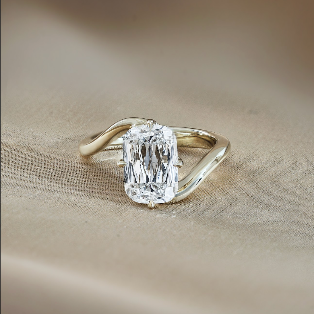 2.62 CT Elongated Cushion Solitaire Moissanite Engagement Ring