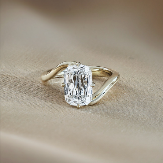 2.62 CT Elongated Cushion Solitaire Moissanite Engagement Ring