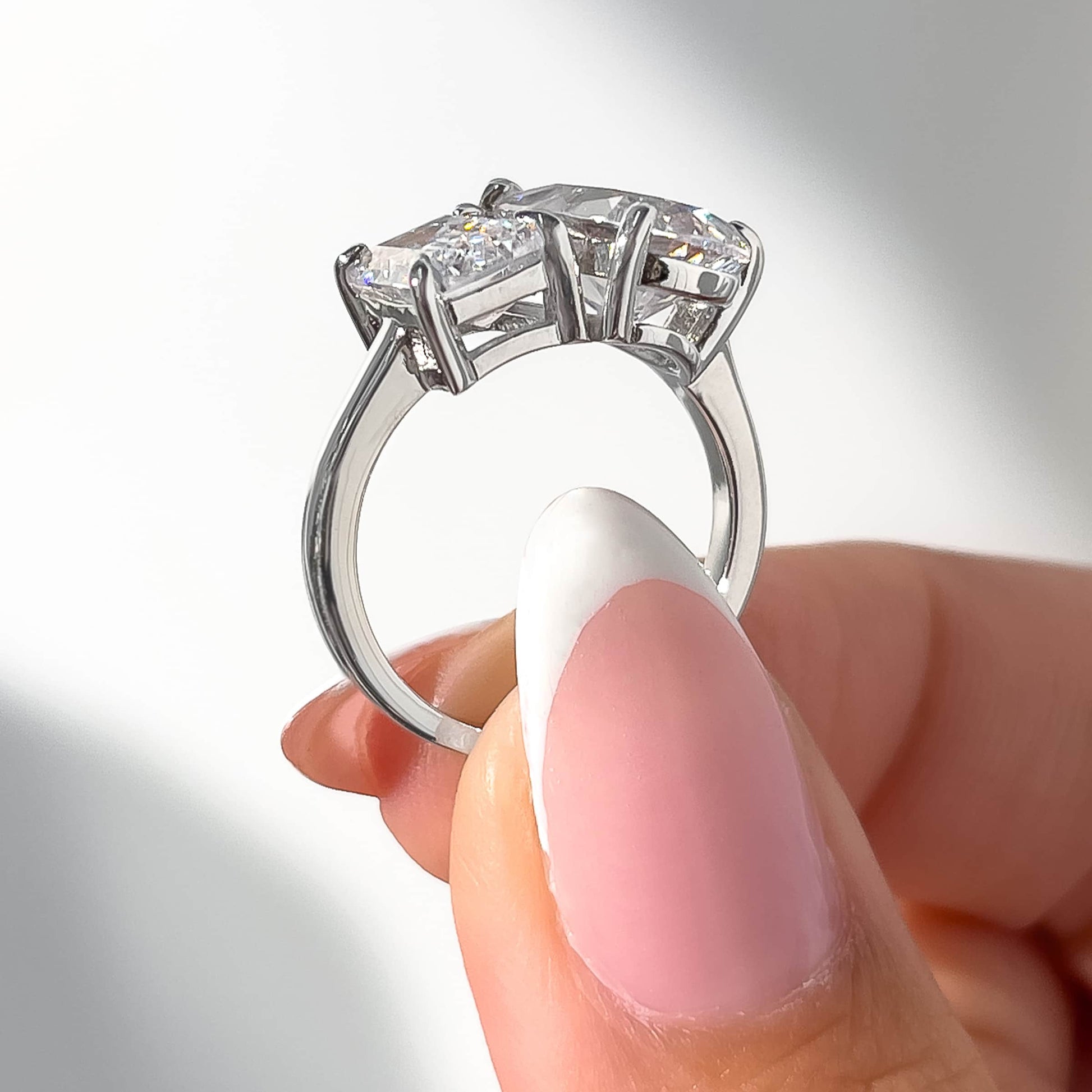 2 CT Emerald & Pear Toi Et Moi Moissanite Engagement Ring