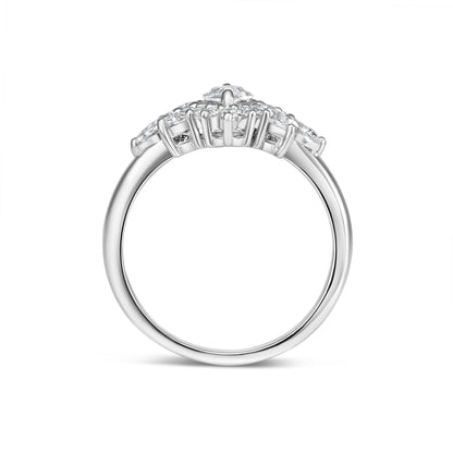 0.5 CT Marquise Cluster Moissanite Engagement Ring