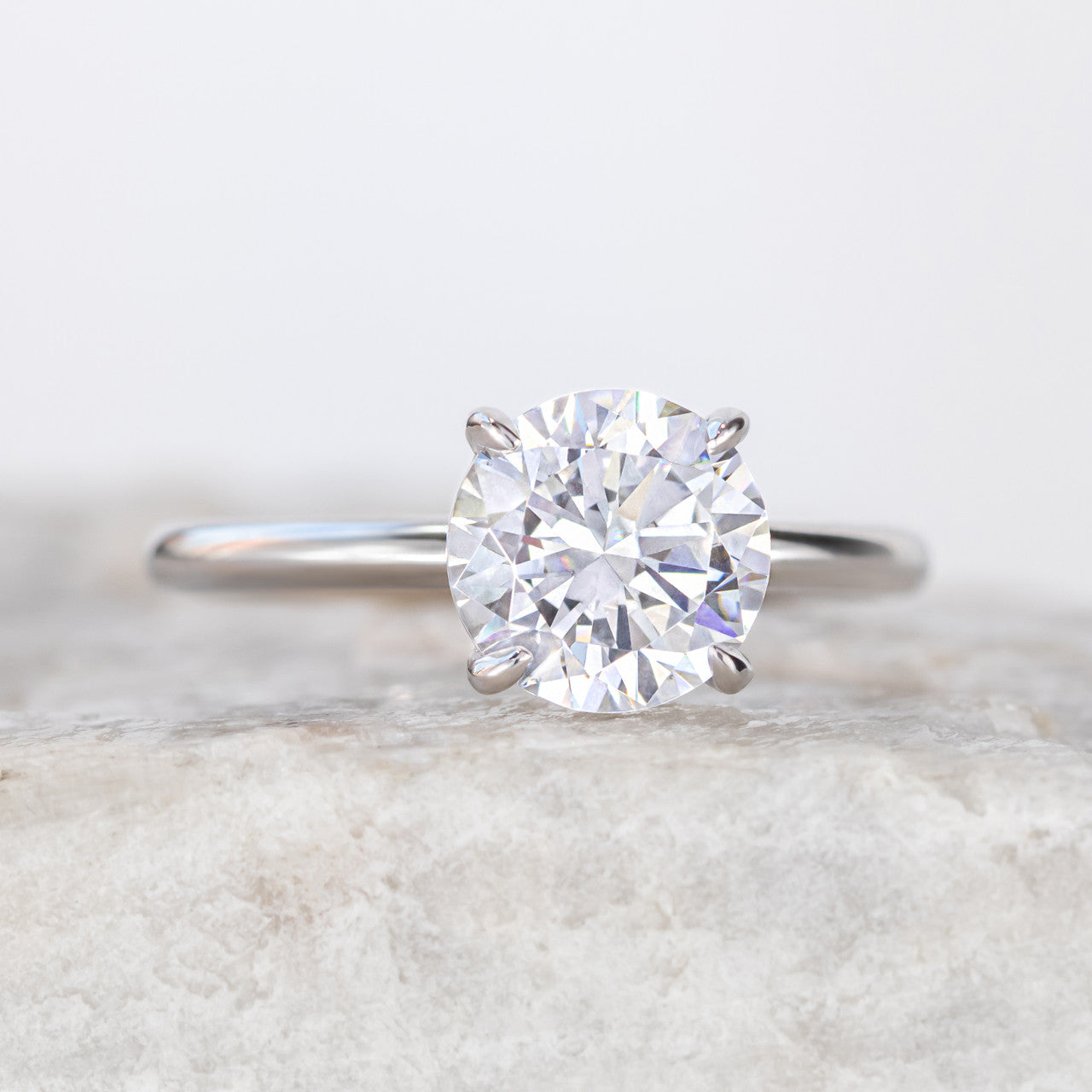 1.0 CT Round Moissanite Solitaire Engagement Ring - farrellouise