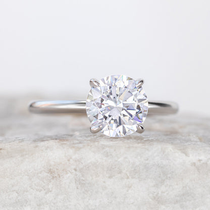 1.0 CT Round Moissanite Solitaire Engagement Ring - farrellouise