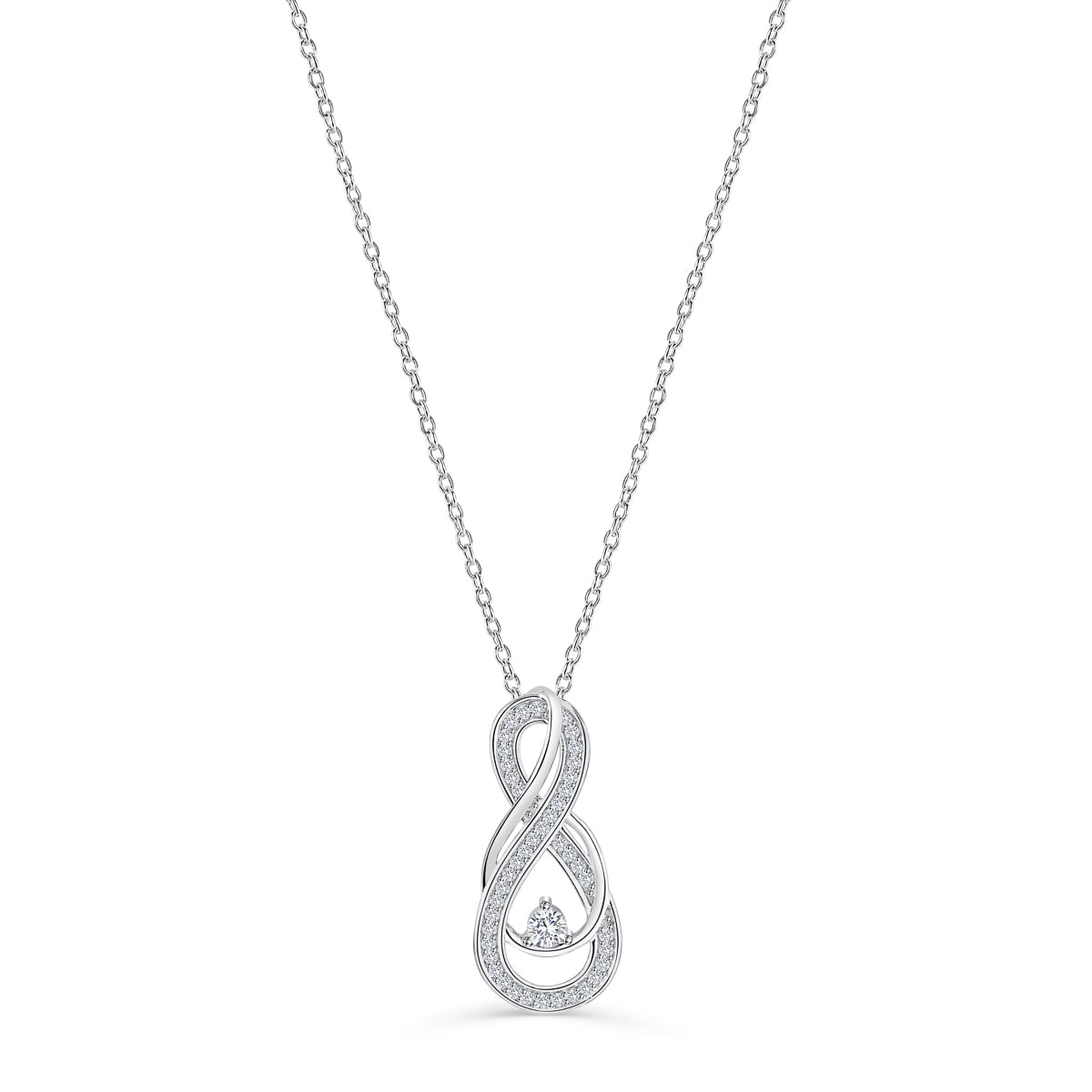 0.50 CT Round Shaped Moissanite Necklace In Multi Stone Design