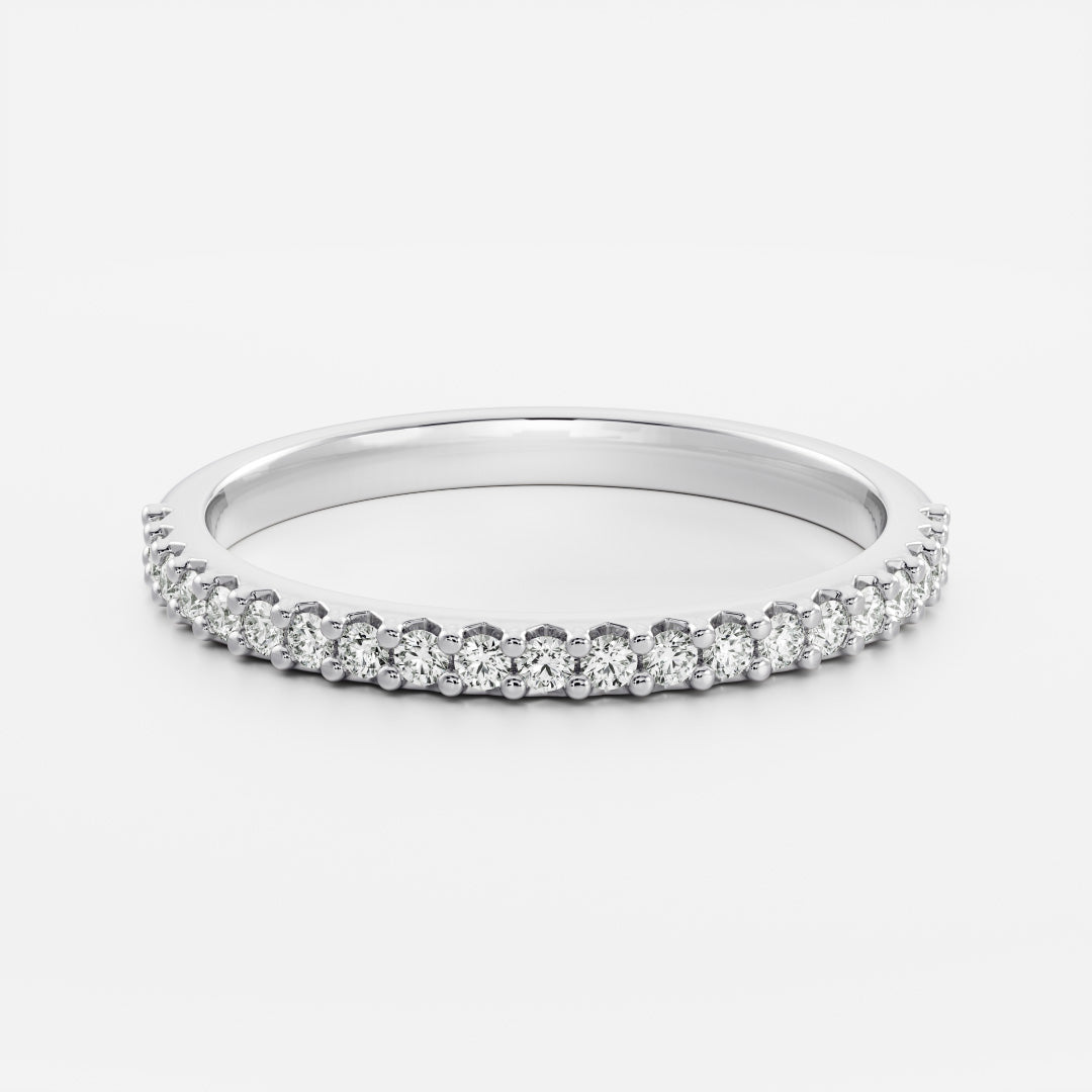 0.3 TCW Round Half Eternity Moissanite Wedding Band