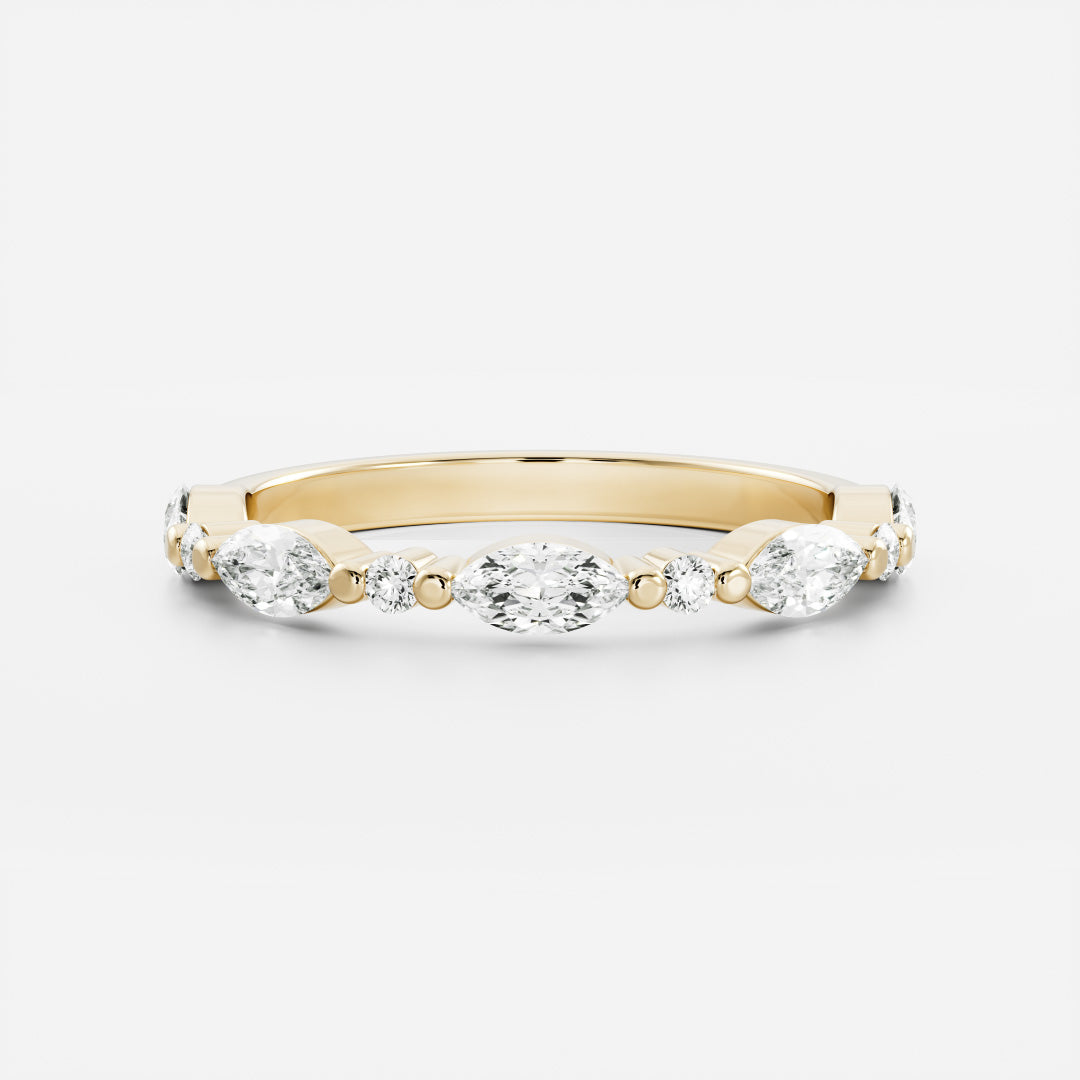 0.2 TCW Marquise & Round Full Eternity Moissanite Wedding Band