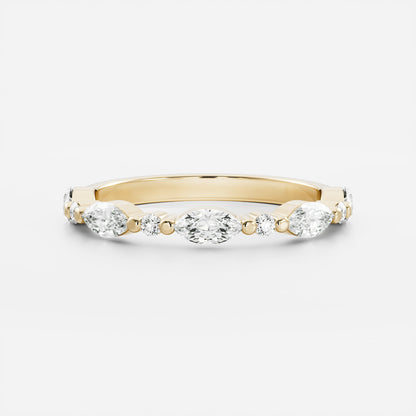 0.2 TCW Marquise & Round Full Eternity Moissanite Wedding Band