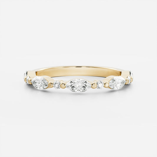 0.2 TCW Marquise & Round Full Eternity Moissanite Wedding Band