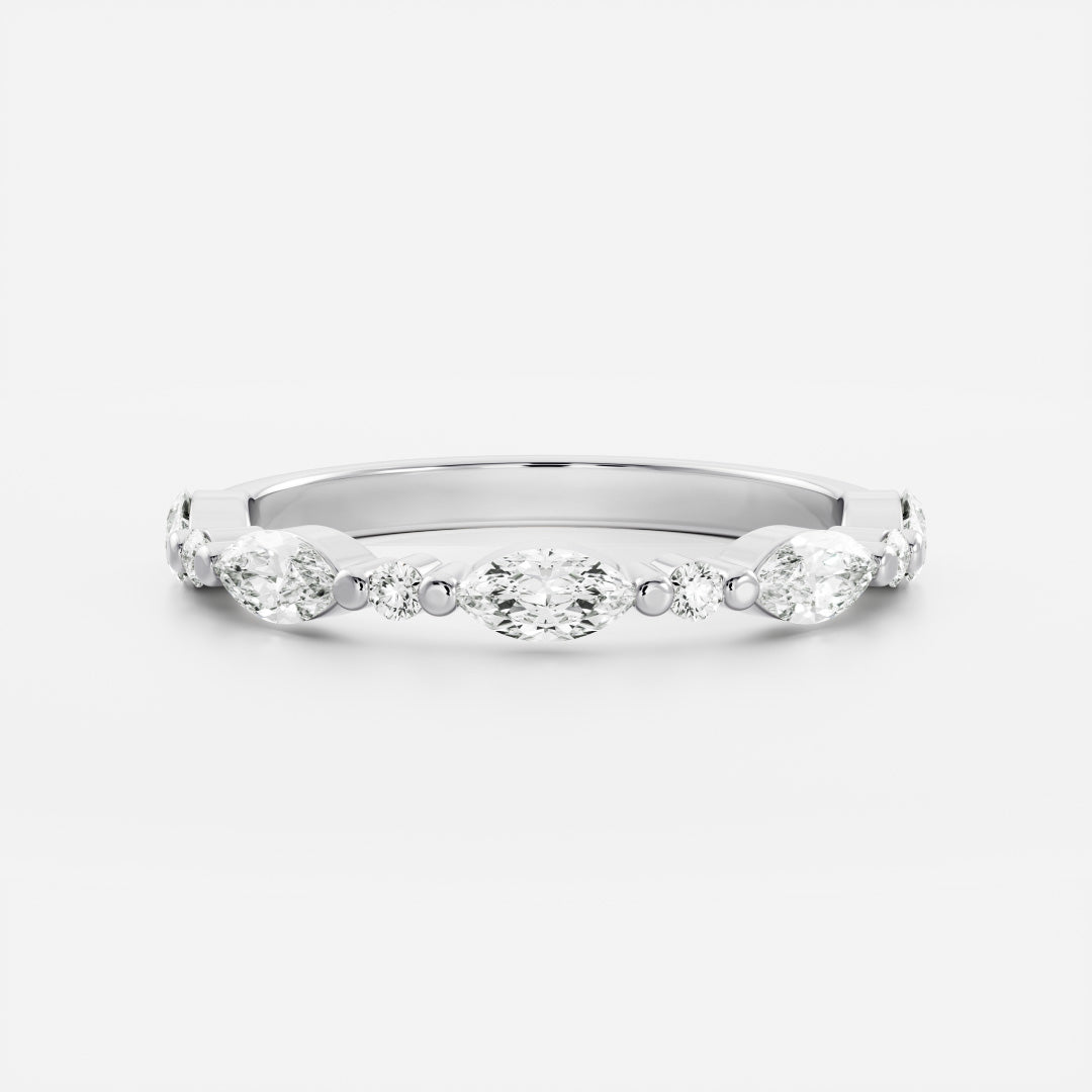0.2 TCW Marquise & Round Full Eternity Moissanite Wedding Band