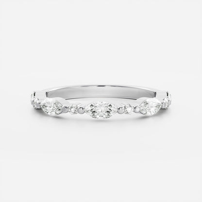 0.2 TCW Marquise & Round Full Eternity Moissanite Wedding Band