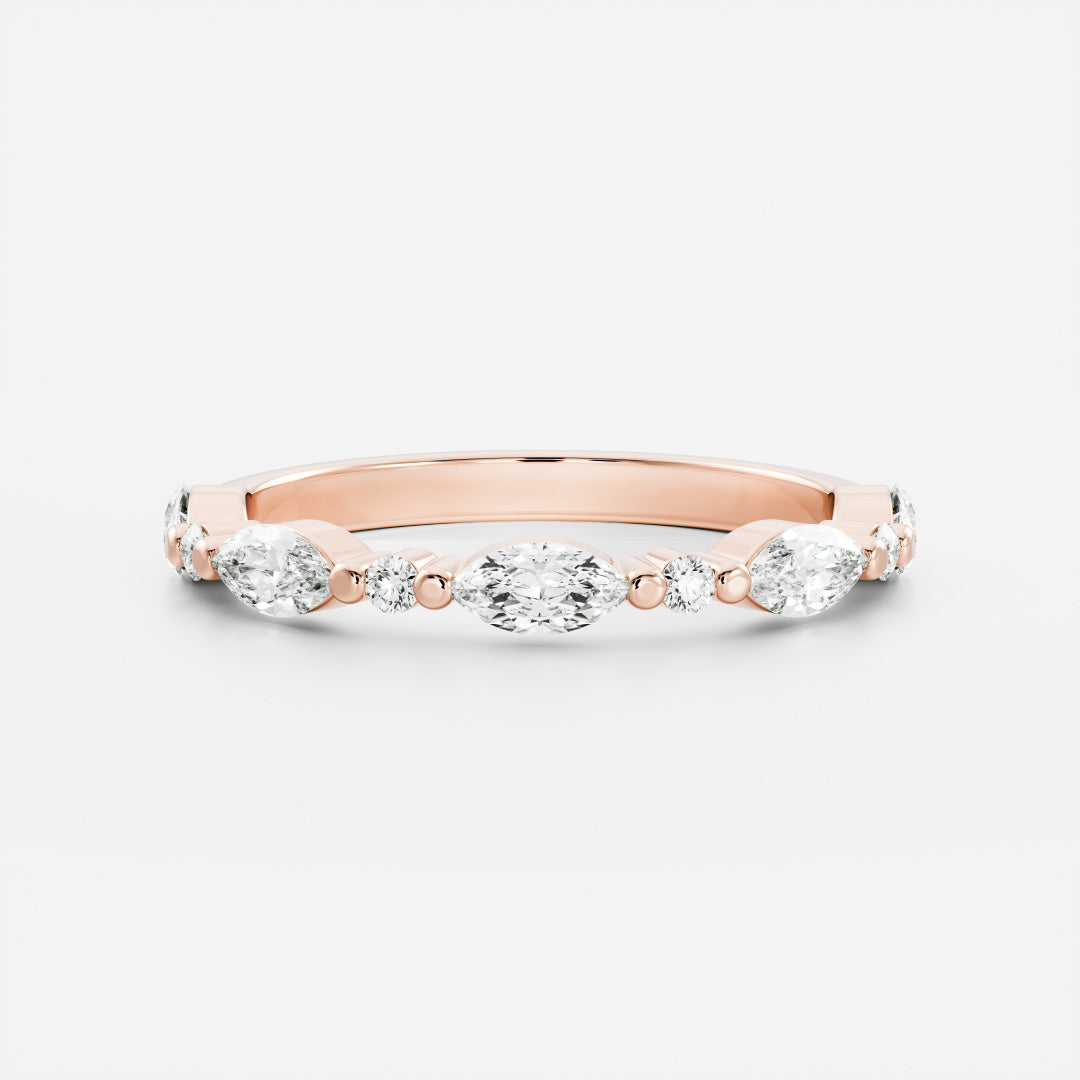 0.2 TCW Marquise & Round Full Eternity Moissanite Wedding Band