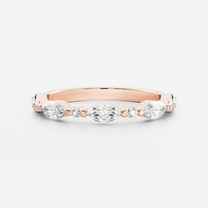 0.2 TCW Marquise & Round Full Eternity Moissanite Wedding Band
