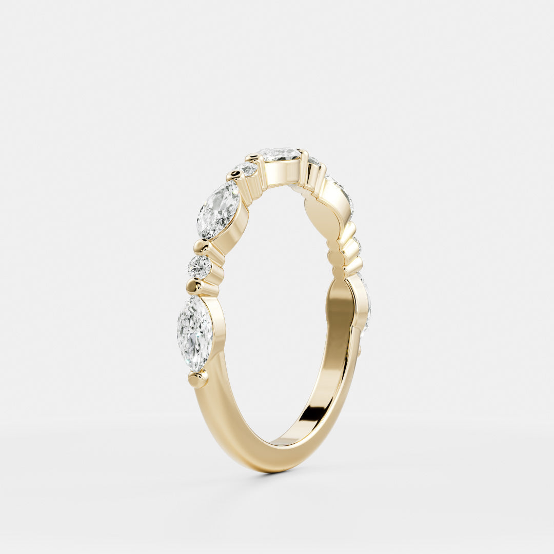 0.2 TCW Marquise & Round Full Eternity Moissanite Wedding Band