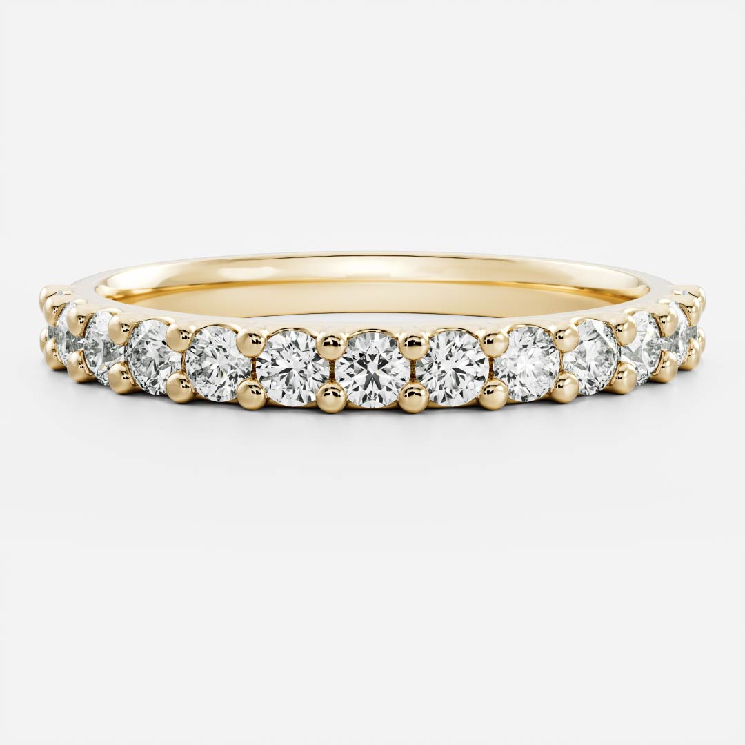 0.2 TCW Round Half Eternity Moissanite Wedding Band