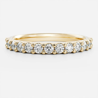 0.2 TCW Round Half Eternity Moissanite Wedding Band
