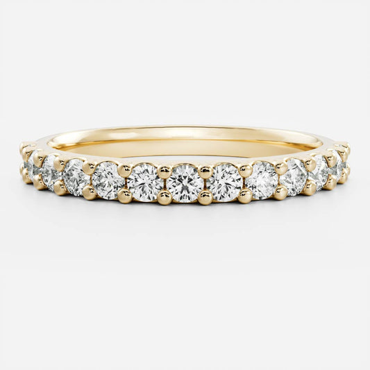 0.2 TCW Round Half Eternity Moissanite Wedding Band