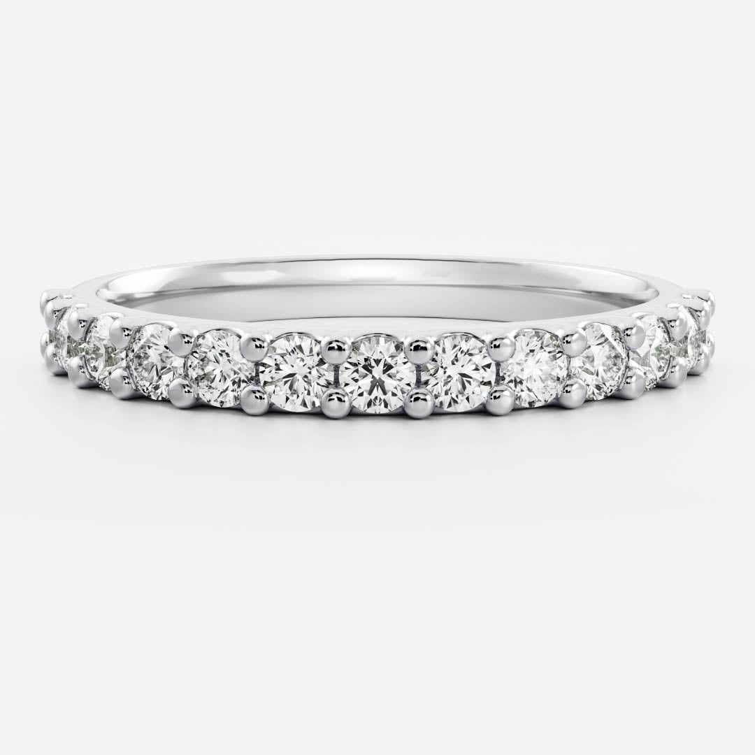 0.2 TCW Round Half Eternity Moissanite Wedding Band