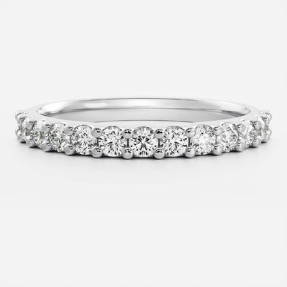 0.2 TCW Round Half Eternity Moissanite Wedding Band