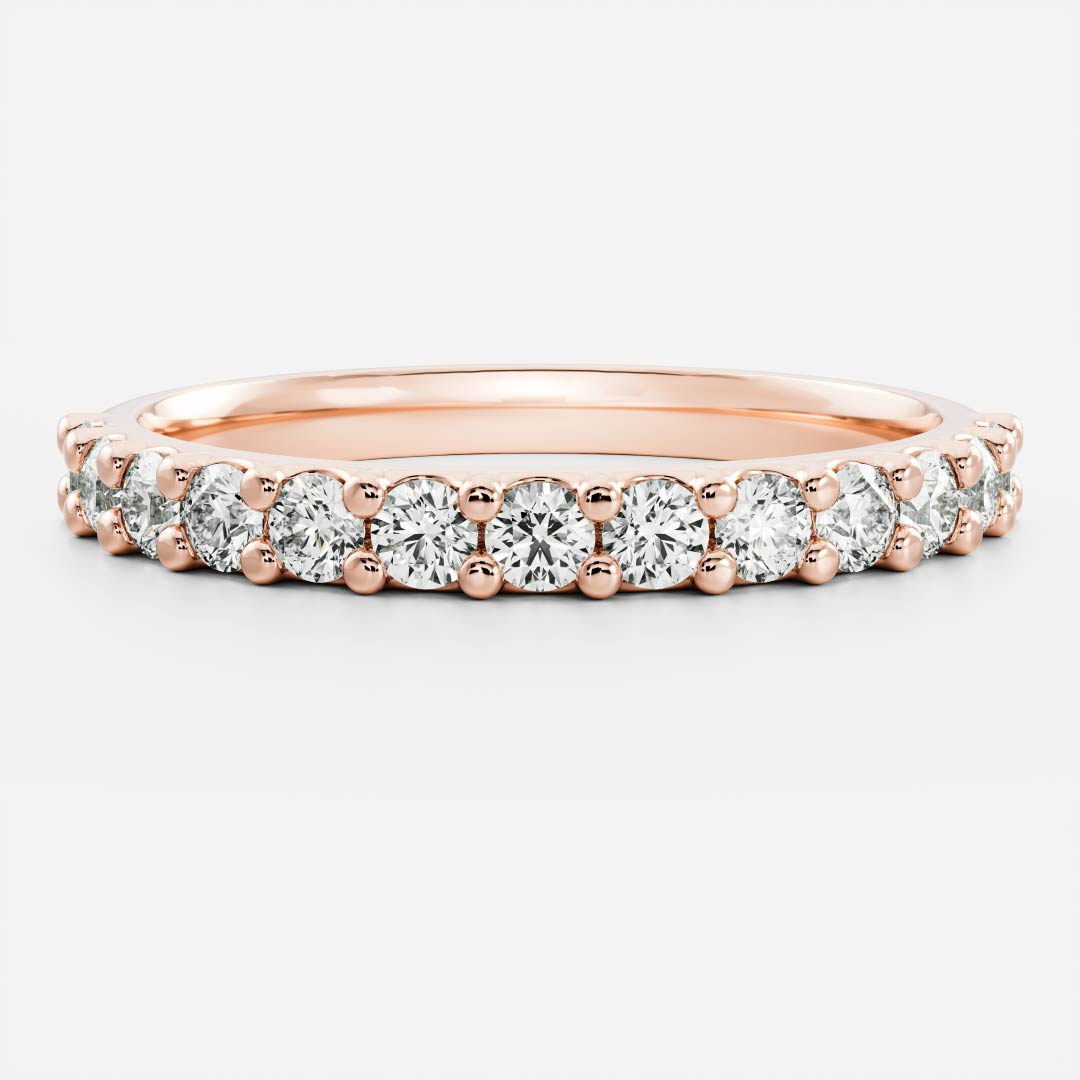 0.2 TCW Round Half Eternity Moissanite Wedding Band