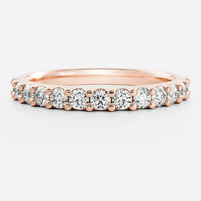 0.2 TCW Round Half Eternity Moissanite Wedding Band
