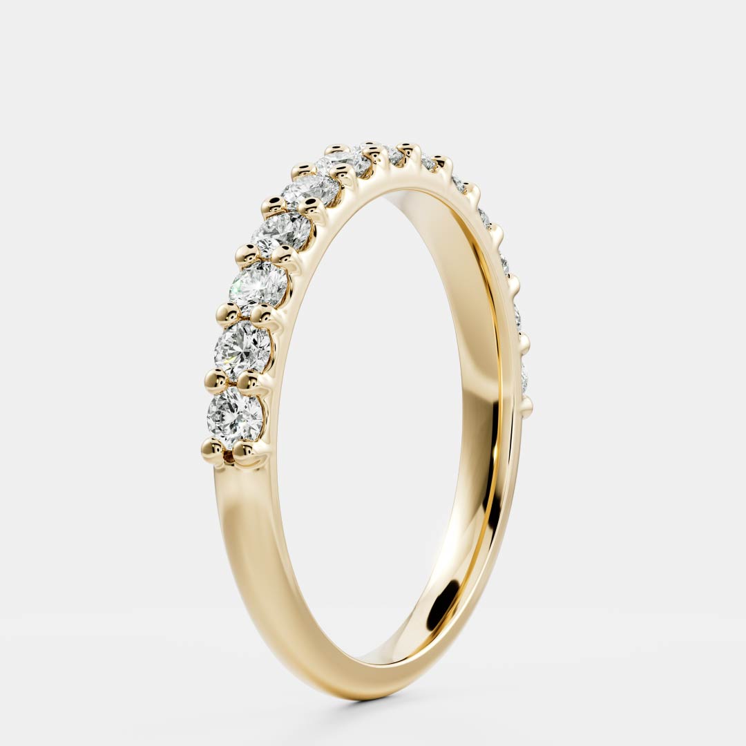 0.2 TCW Round Half Eternity Moissanite Wedding Band