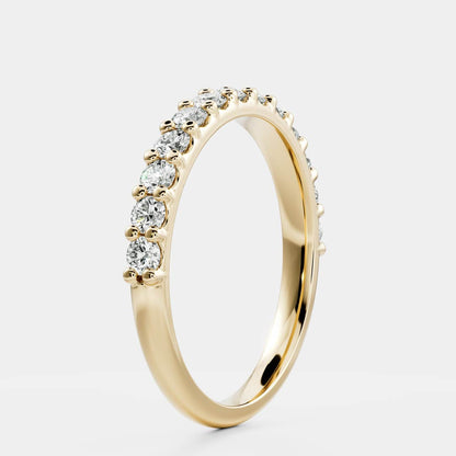 0.2 TCW Round Half Eternity Moissanite Wedding Band