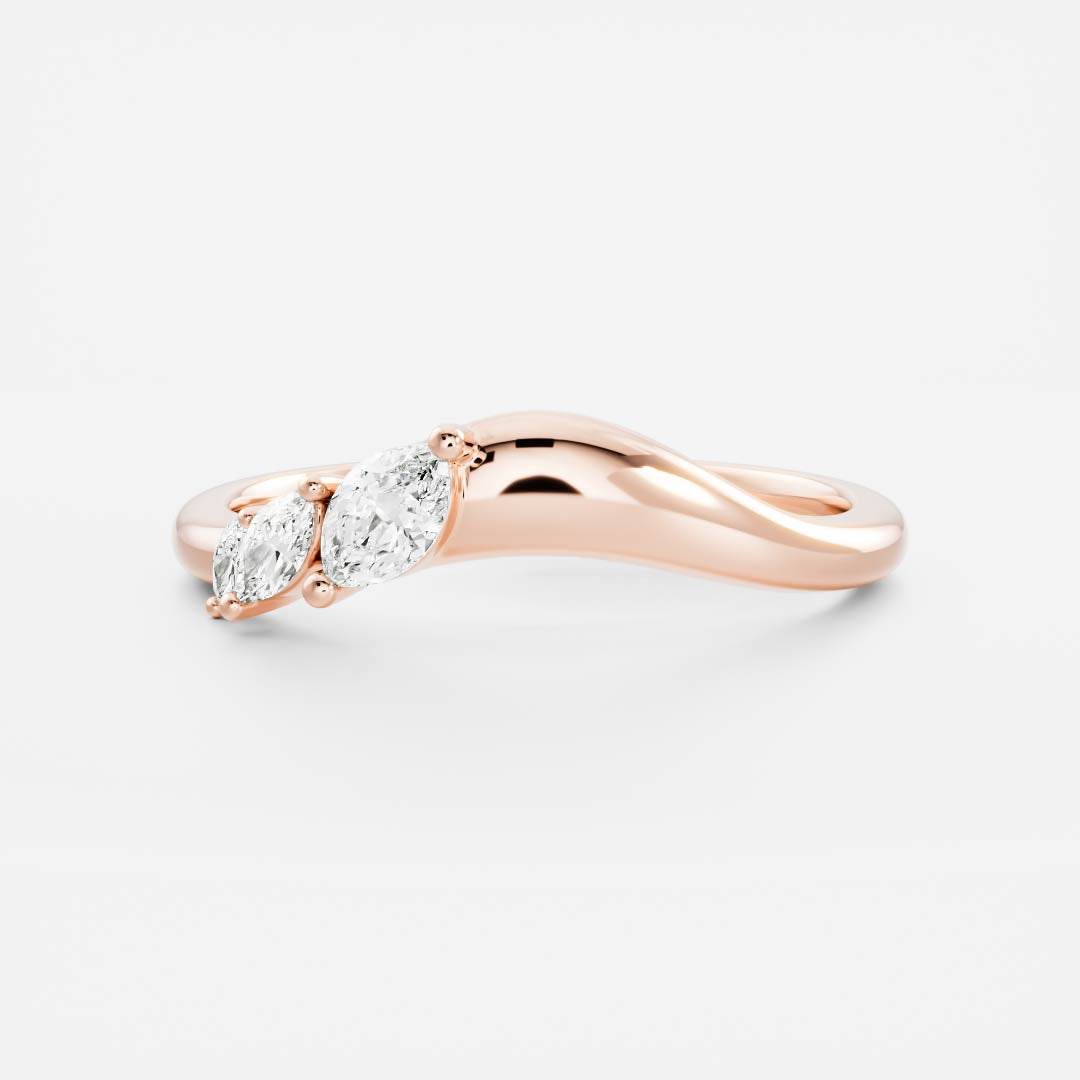 0.1 TCW Marquise Curved Moissanite Wedding Band