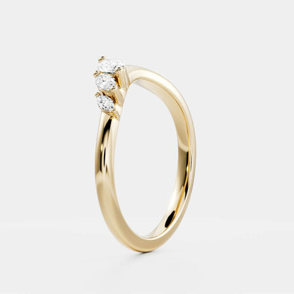 0.1 TCW Marquise Curved Moissanite Wedding Band