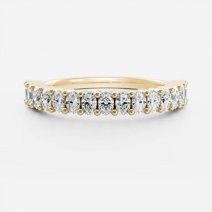 0.3 TCW Oval Half Eternity Moissanite Wedding Band