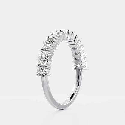 0.3 TCW Oval Half Eternity Moissanite Wedding Band