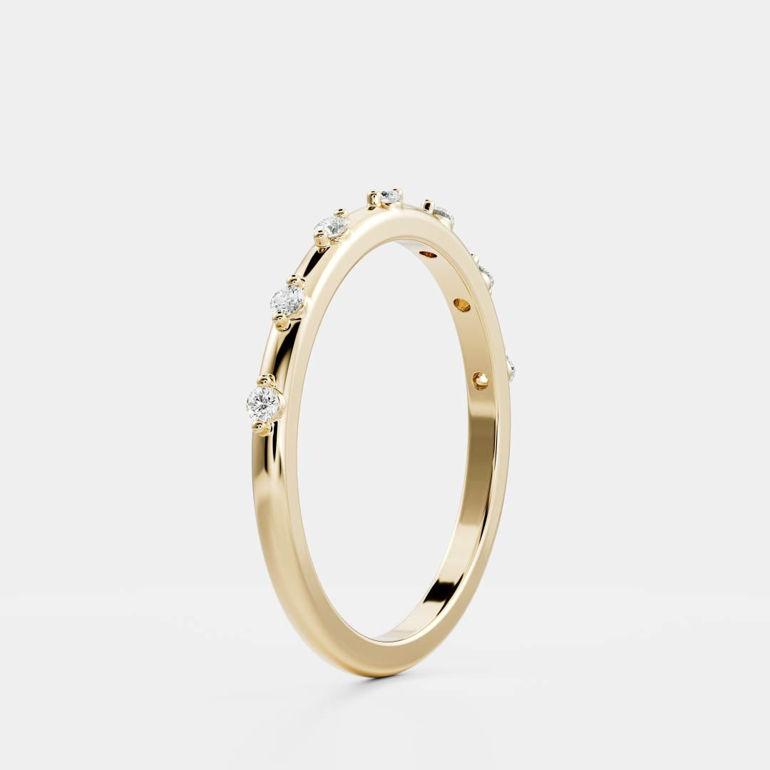 0.2 TCW Round Dainty Moissanite Wedding Band