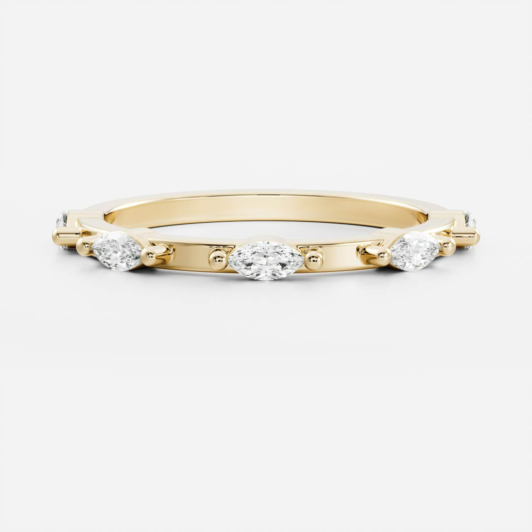 0.1 TCW Marquise Dainty Moissanite Wedding Band