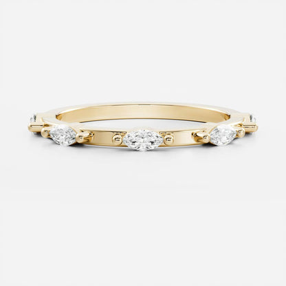 0.1 TCW Marquise Dainty Moissanite Wedding Band
