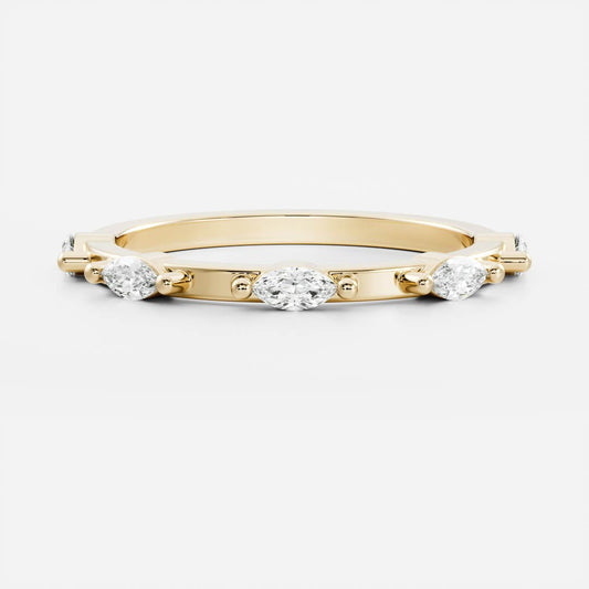 0.1 TCW Marquise Dainty Moissanite Wedding Band