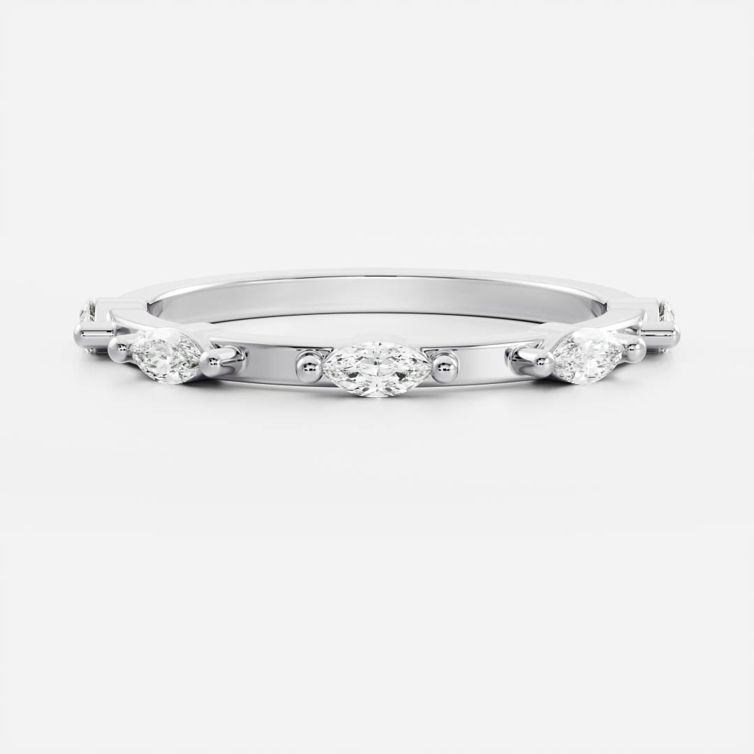 0.1 TCW Marquise Dainty Moissanite Wedding Band