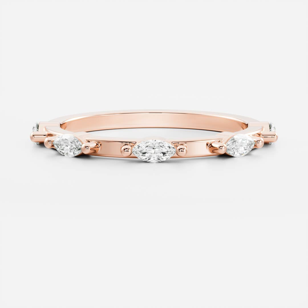 0.1 TCW Marquise Dainty Moissanite Wedding Band