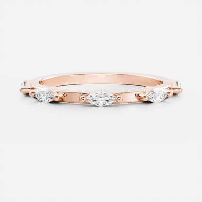 0.1 TCW Marquise Dainty Moissanite Wedding Band