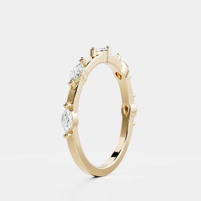 0.1 TCW Marquise Dainty Moissanite Wedding Band