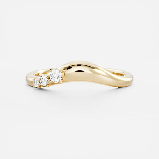 0.1 TCW Round Curved Moissanite Wedding Band