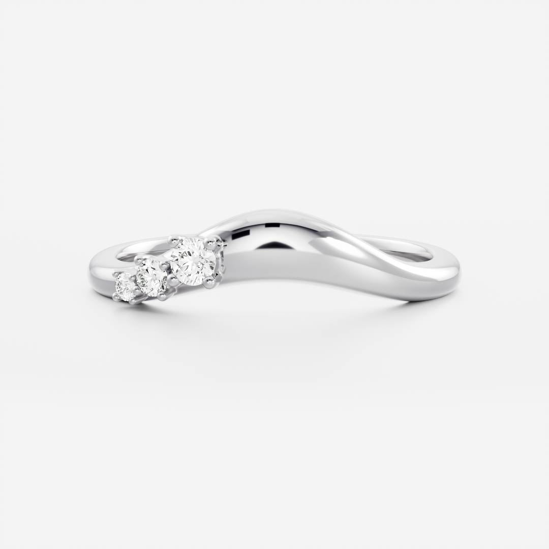 0.1 TCW Round Curved Moissanite Wedding Band