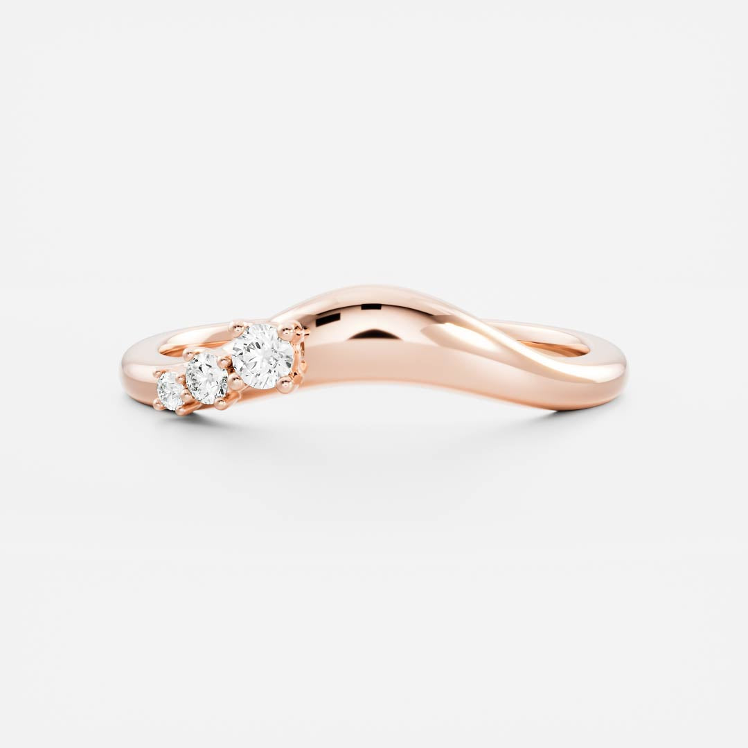 0.1 TCW Round Curved Moissanite Wedding Band