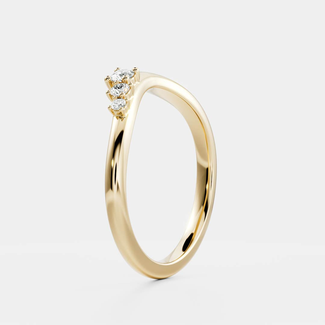 0.1 TCW Round Curved Moissanite Wedding Band