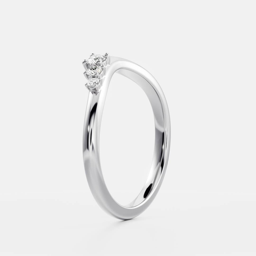 0.1 TCW Round Curved Moissanite Wedding Band